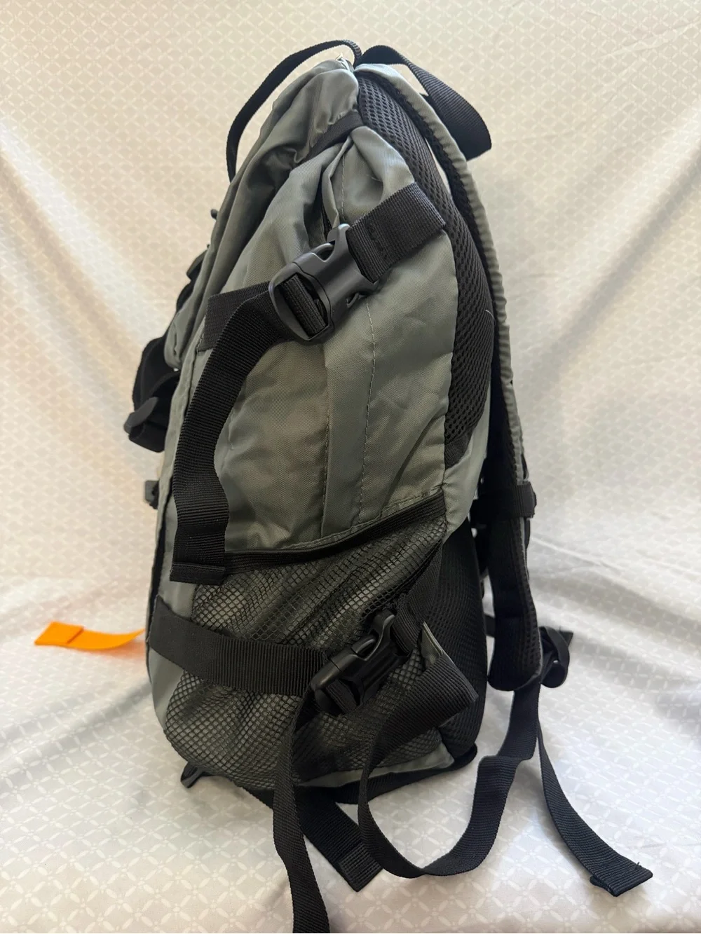 Teen/Adolescent Tactical Gray Backpack with Orange Accent